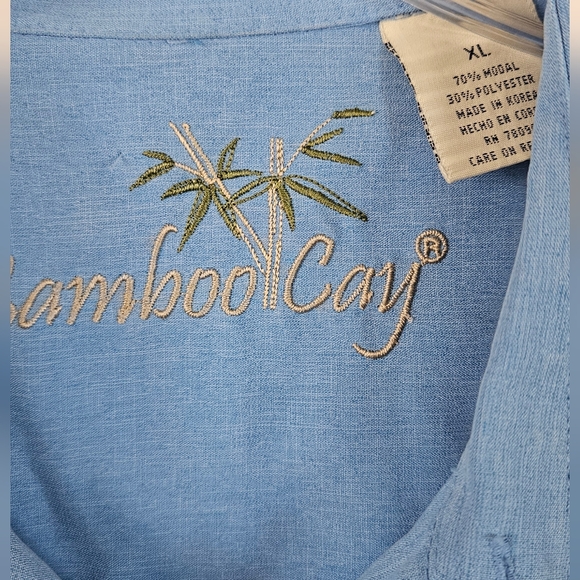 Bamboo Cay Mens Single Palm embroidered Hawaiian‎ Shirt size xl - Picture 4 of 7